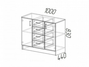 Комод К1000-2Д ЛДСП ясень шимо в Кургане - kurgan.magazinmebel.ru | фото - изображение 2