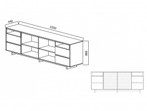 Комодино Moderno-2200 Ф1 в Кургане - kurgan.magazinmebel.ru | фото - изображение 3