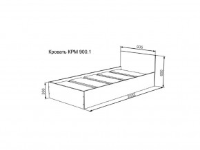 Кровать Мори КРМ 900.1 графит в Кургане - kurgan.magazinmebel.ru | фото - изображение 2