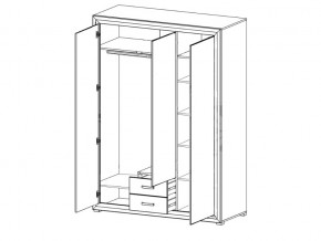 Шкаф B136-SZF3D2S Мальта сибирская лиственница в Кургане - kurgan.magazinmebel.ru | фото - изображение 2