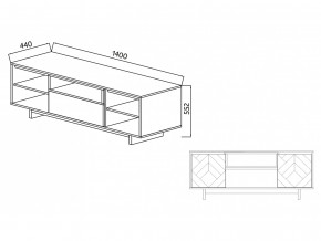 Тумба для ТВА Moderno-1400 Ф2 в Кургане - kurgan.magazinmebel.ru | фото - изображение 4